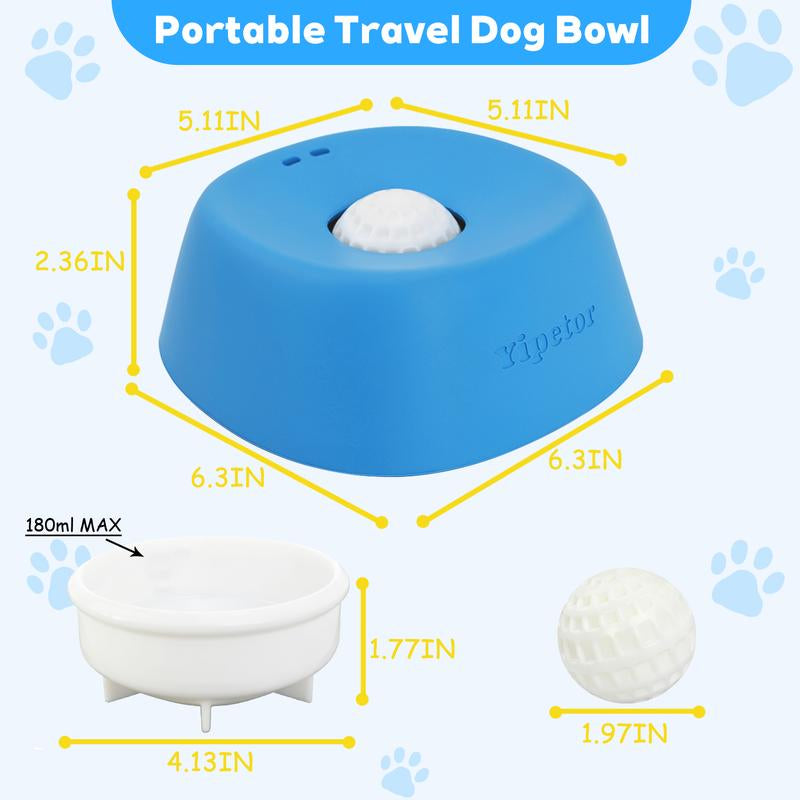Yipetor Slow Feeder Dog Bowls for Liquid Treat, [Built-In Rolling Ball] No Spill Bone Broth Dog Licking Bowl, Multi-Purpose Puppy Yogurt Feeder Bowl for All Breeds Dietary Supplement/Post-Op Nutrition Feeding.Valentines Gift for Pets