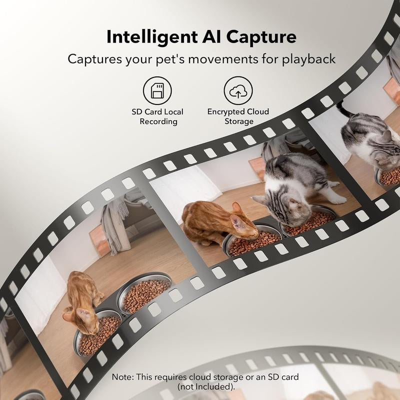 PETLIBRO 5L Automatic Cat Feeder with HD Camera for Two Cats, 1080P Video with Night Vision, 5G WiFi Connectivity, 2-Way Audio, Motion and Sound Alerts, Dual Tray Design, Black